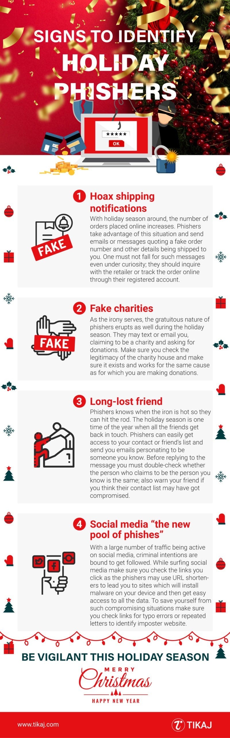 How to discern Santa disguised phishers this holiday? 1 Infographic about signs to identify Phishers & Scammers this holiday season